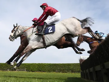 Monday afternoon racing, September, horses, jumping over fence