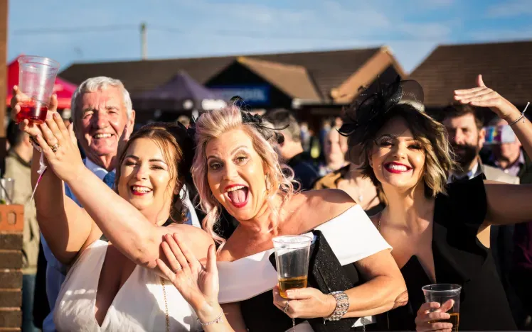 Some of the crowd at Sedgefield Races in the sunshine
